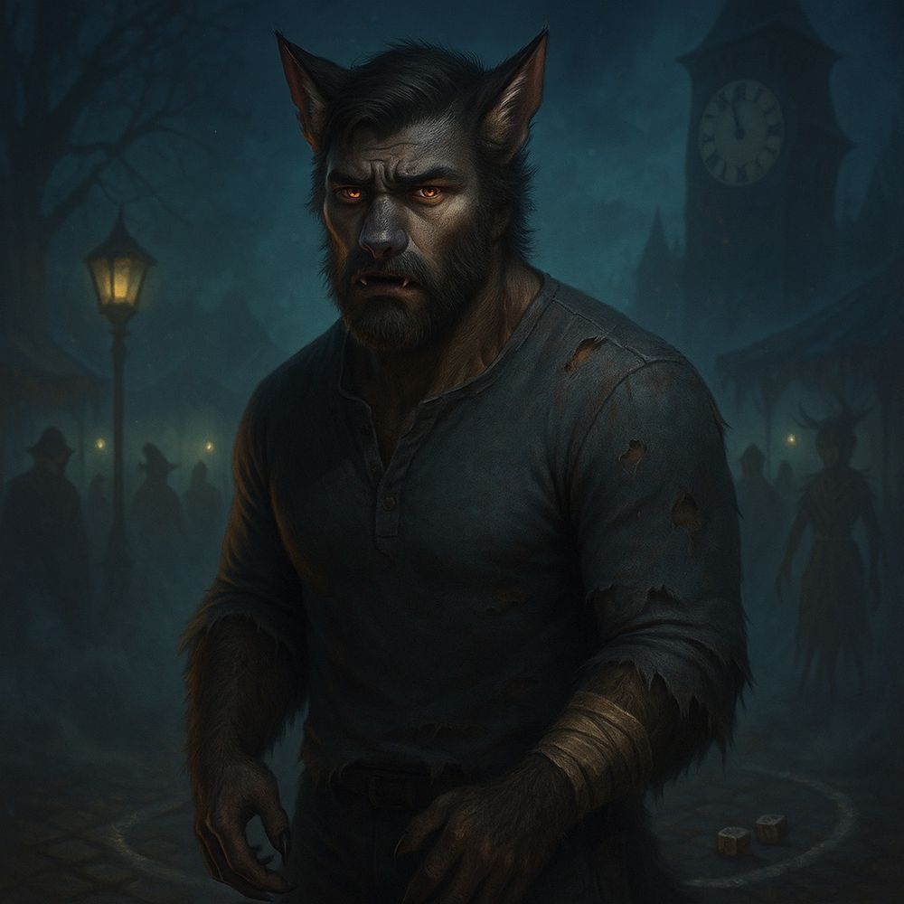 An AI generated werewolf version of Mike from an online game of Werewolf