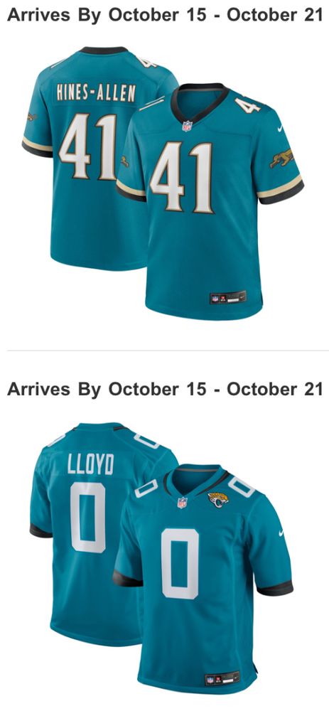 my order from the Jaguars shop, Josh Hines-Allen and Devin Lloyd jerseys