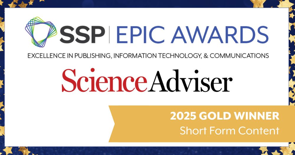 Image showing ScienceAdviser as winner of Epic Award for Short Form Content