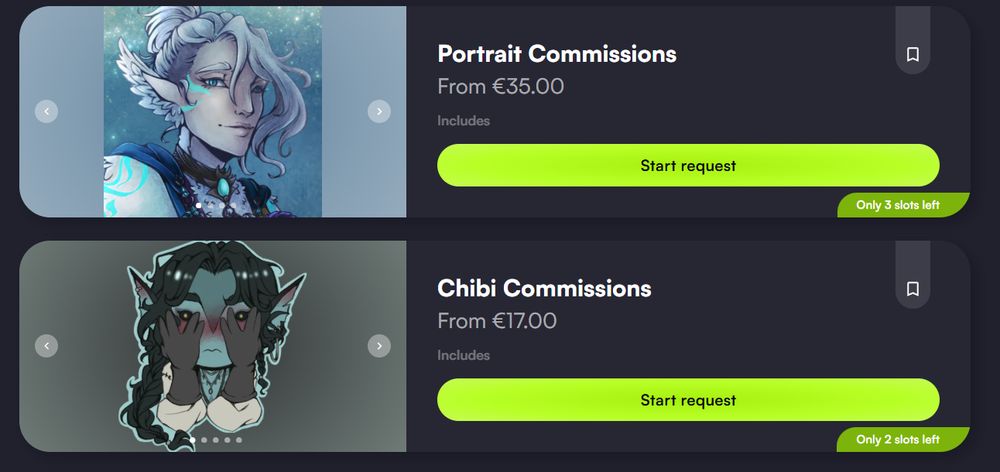 Portrait and chibi commission slots available on my Vgen