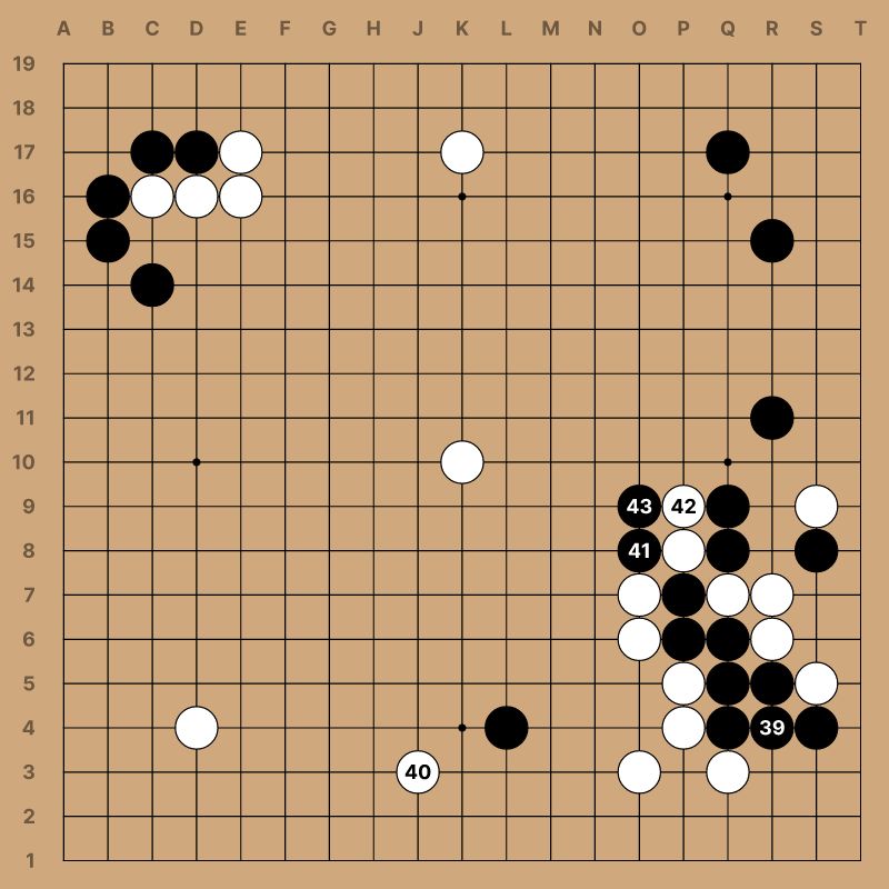 (;CA[UTF-8]FF[4]GM[1]KM[0]RU[Chinese]SZ[19];B[pc];W[dp];B[qe];W[dd];B[pp];W[jc];B[cf];W[jj];B[cc];W[cd];B[dc];W[ed];B[bd];W[ec];B[be];W[nq];B[kp];W[qn];B[pn];W[pm];B[on];W[nn];B[om];W[ol];B[qo];W[nm];B[pl];W[qm];B[pk];W[rk];B[qi];W[op];B[rl];W[oo];B[po];W[ro];B[rp];W[pq];B[qp];W[iq];B[nl];W[ok];B[nk])