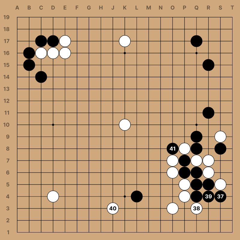 (;CA[UTF-8]FF[4]GM[1]KM[0]RU[Chinese]SZ[19];B[pc];W[dp];B[qe];W[dd];B[pp];W[jc];B[cf];W[jj];B[cc];W[cd];B[dc];W[ed];B[bd];W[ec];B[be];W[nq];B[kp];W[qn];B[pn];W[pm];B[on];W[nn];B[om];W[ol];B[qo];W[nm];B[pl];W[qm];B[pk];W[rk];B[qi];W[op];B[rl];W[oo];B[po];W[ro];B[rp];W[pq];B[qp];W[iq];B[nl])