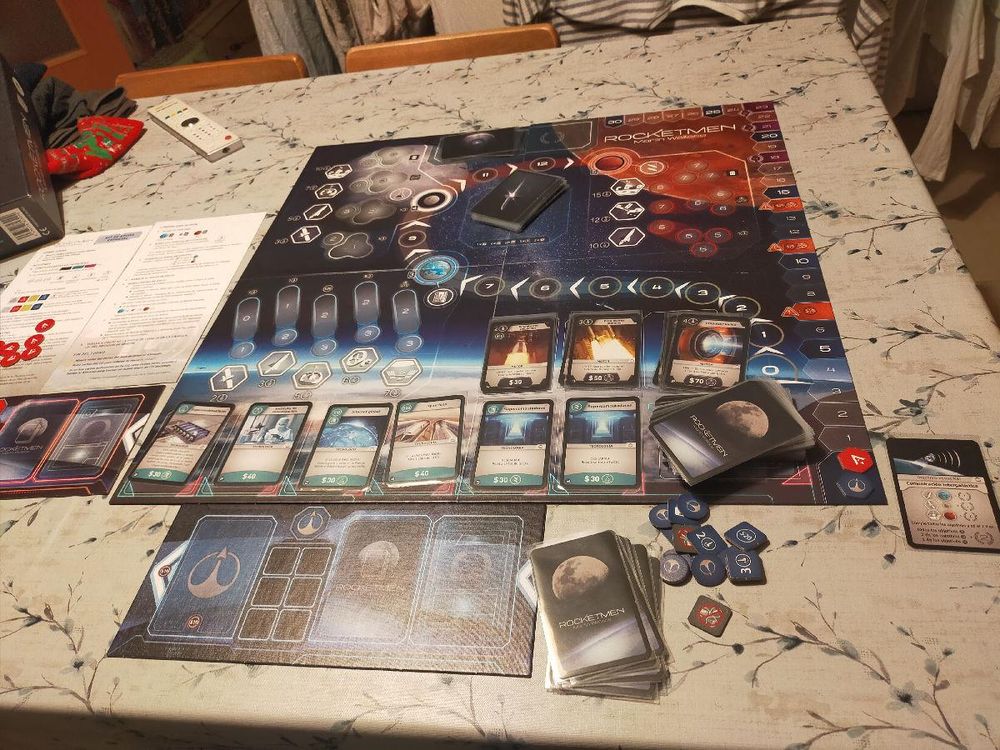 Mesa con el inicio de la partida en solitario al Rocketmen.