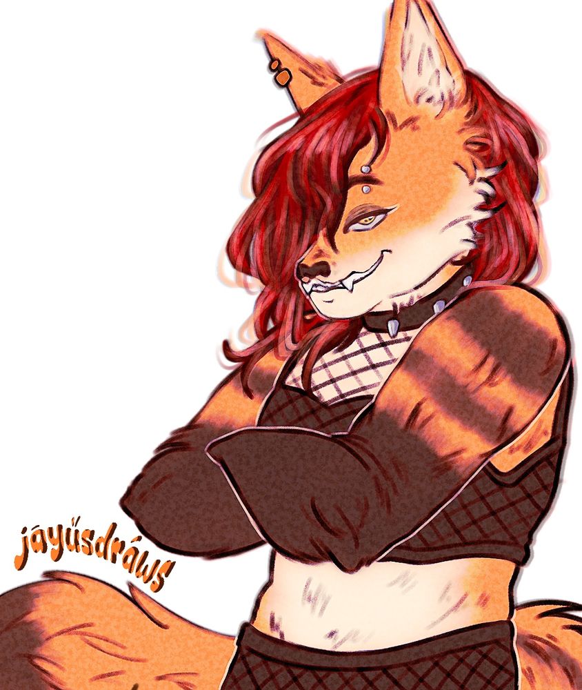 Half body of a fox character