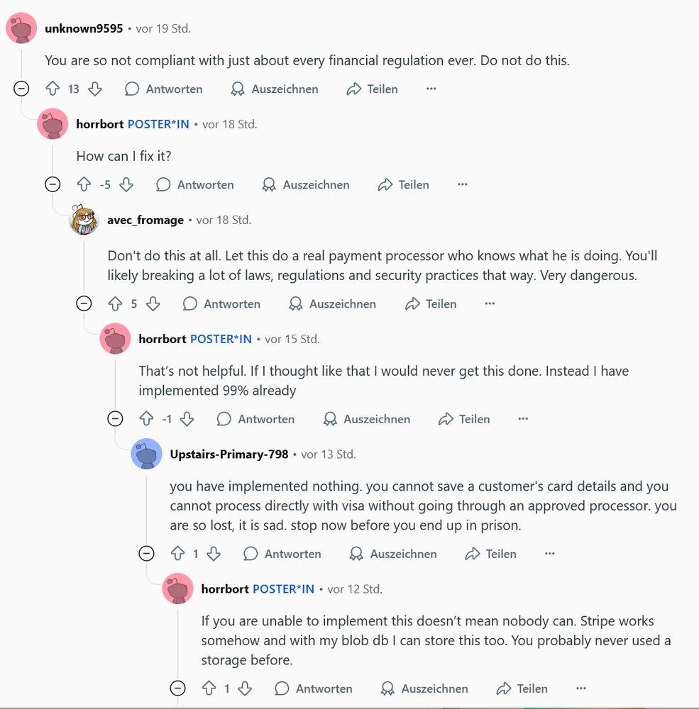 redditor vibe coding payment processing system