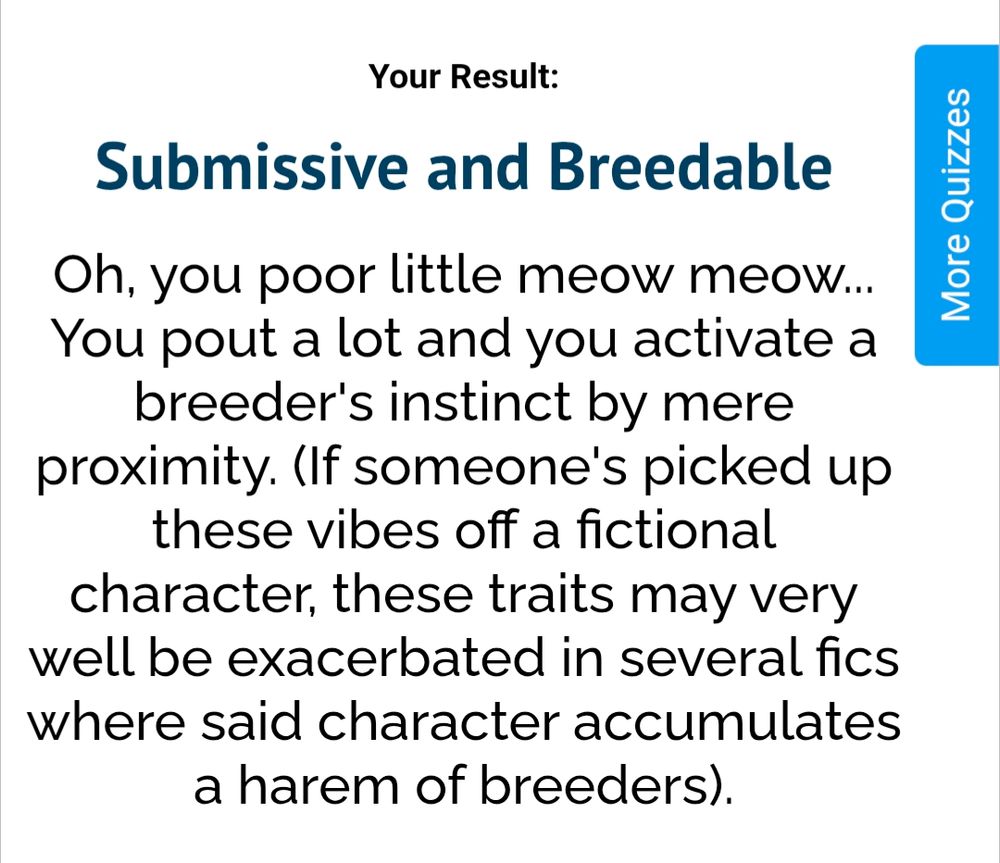 I am submissive and breedable 
