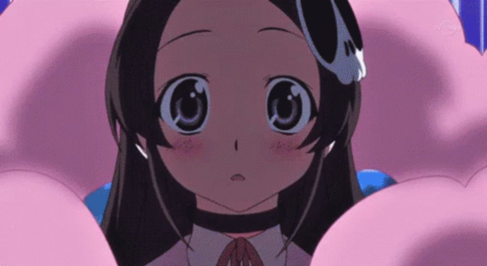 a close up of a girl 's face with a pink background that says tv tokyo