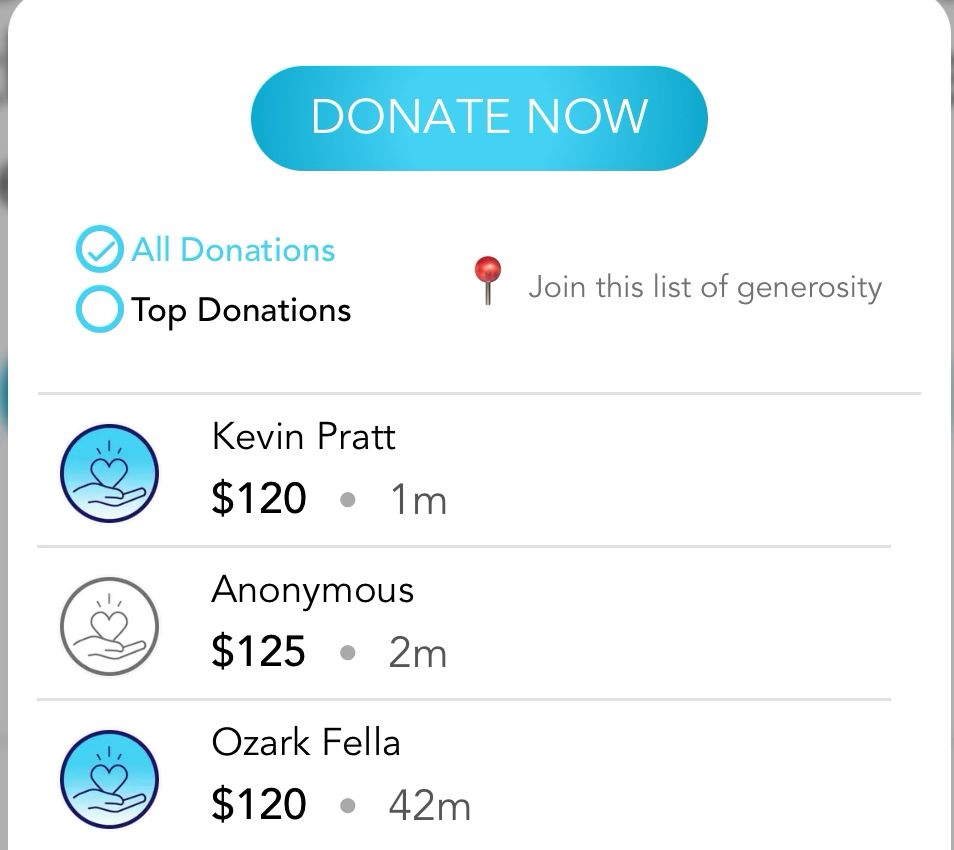 Donation receipt for $120