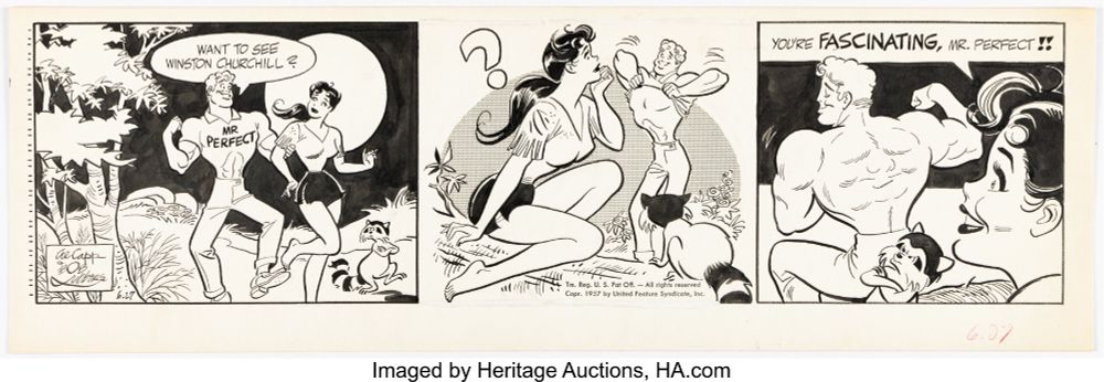 Mr. Perfect reveals the muscle-face on his back to an adoring lady.