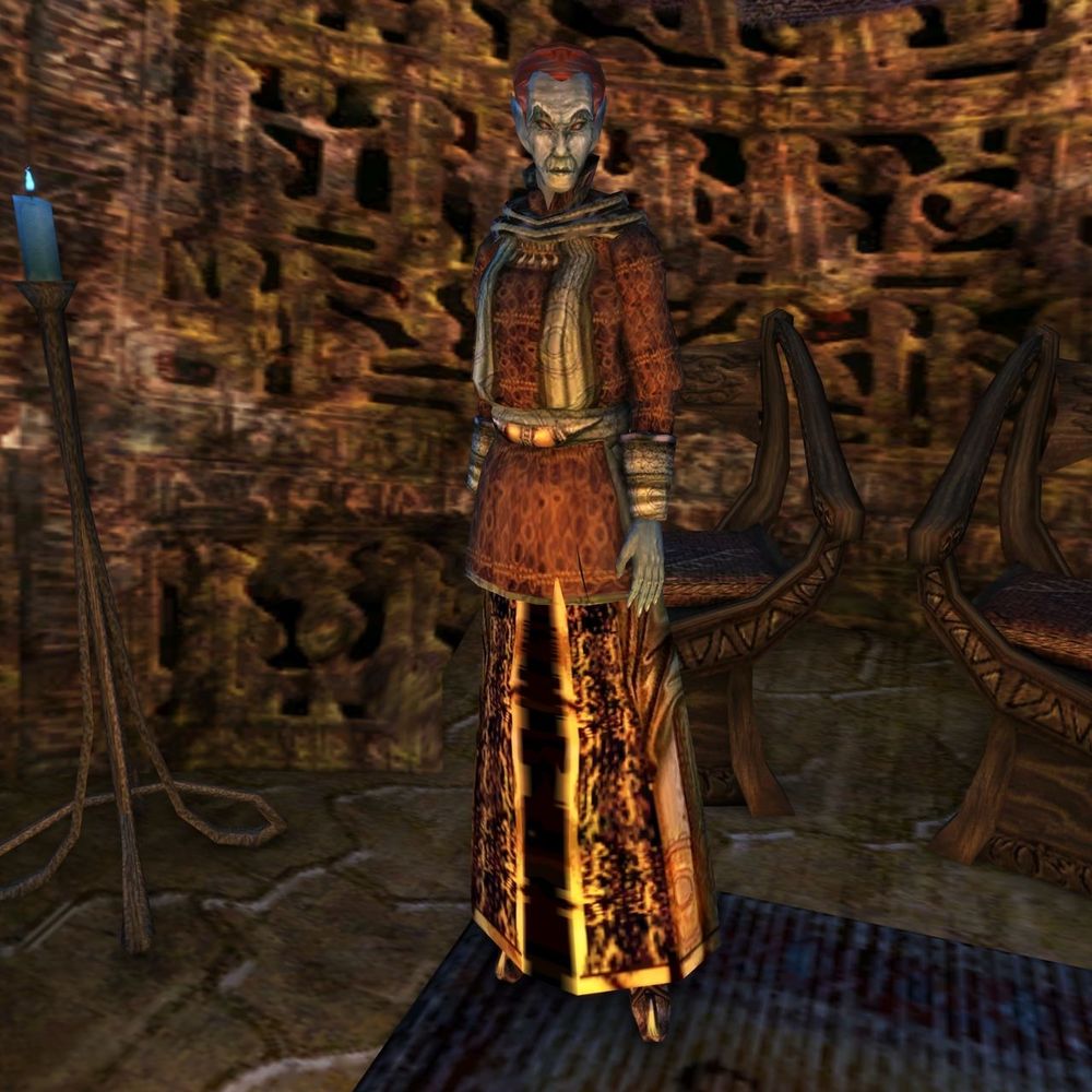 Mistress Dratha of House Telvanni from The Elder Scrolls 3: Morrowind.
