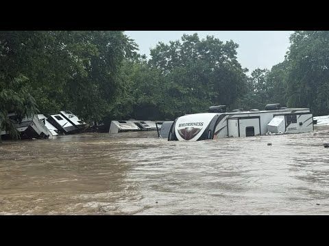 Disastrous Flash Flooding Wipes Out RV Park Near Georgetown, Texas