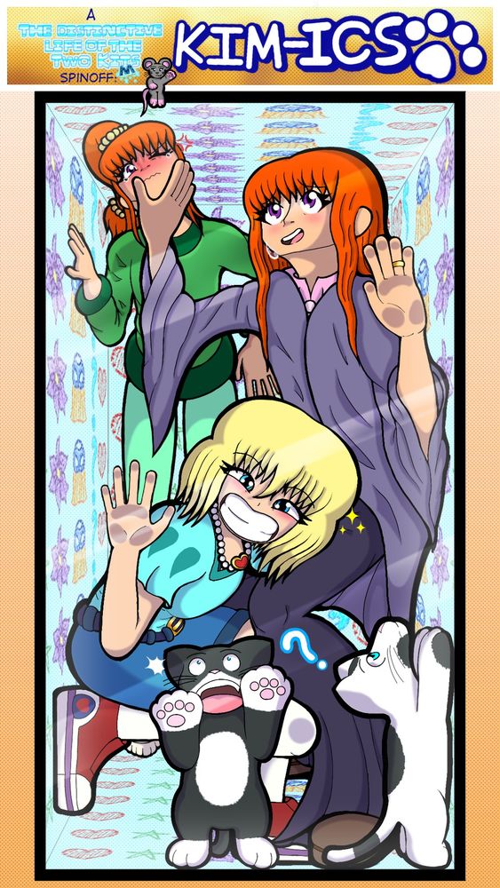 The cover of my currently unreleased shorts spinoff - Kimix: With (bottom to top, left to right) Nile, Lenny, Misha, Lia, Seamie and Clyde