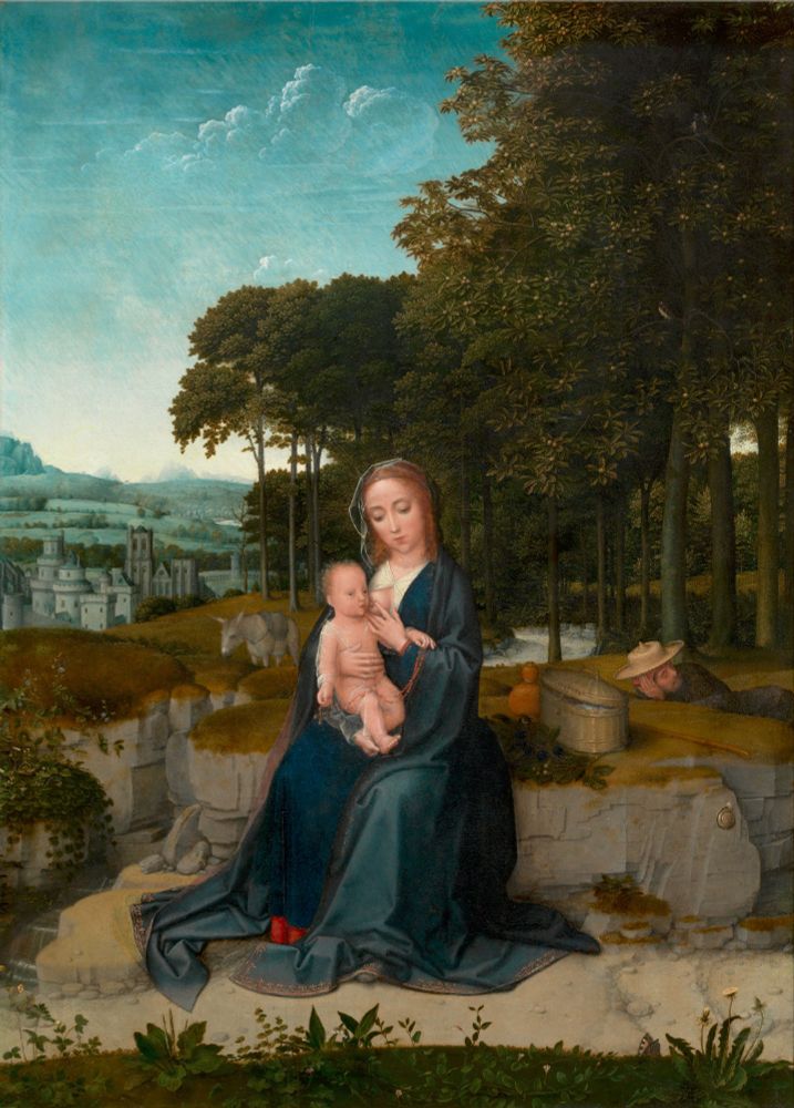 fuite en egypte peinte par Joachim Patinir