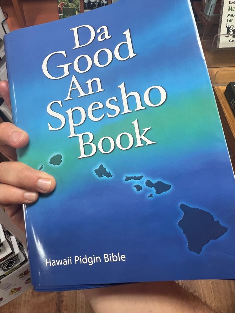 The front cover of a Hawaiian Pidgin English translation of the Bible.
