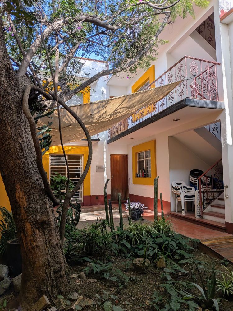 Picture of a sunny church courtyard