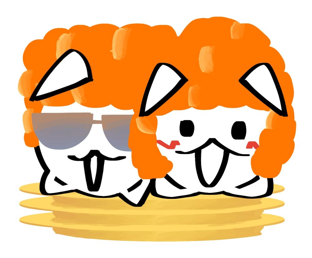 A drawing of "Roe Cat" from the mobile game "The Battle Cats"