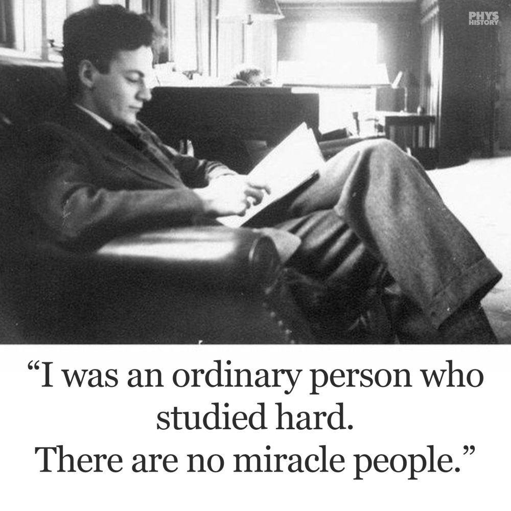 I was an ordinary person who studied hard. There are no miracle people.

-- R. Feynman