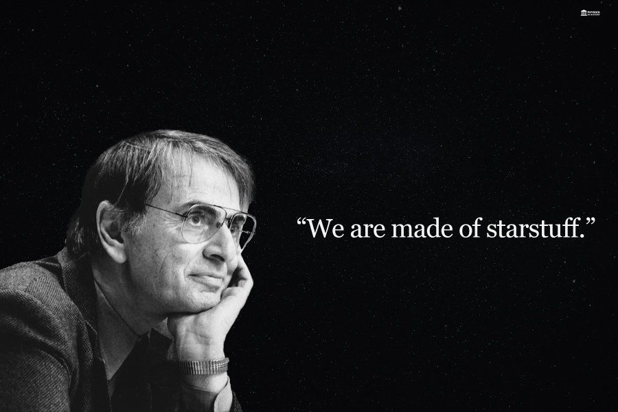 The nitrogen in our DNA, the calcium in our teeth, the iron in our blood, the carbon in our apple pies were made in the interiors of collapsing stars. We are made of star stuff.  

- Carl Sagan