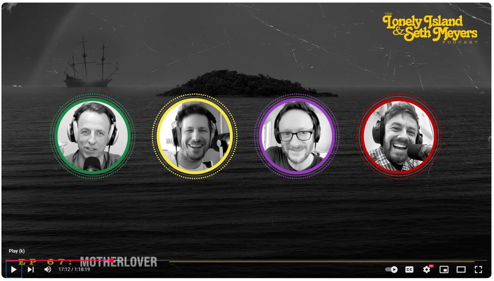 Youtube image of the four members of the Lonely Island podcast.