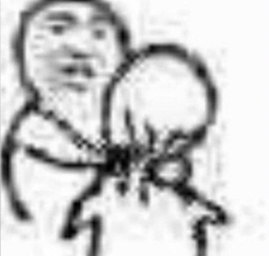 Crusty Chinese reaction image of one guy angrily squeezing another guys neck like it’s a balloon 