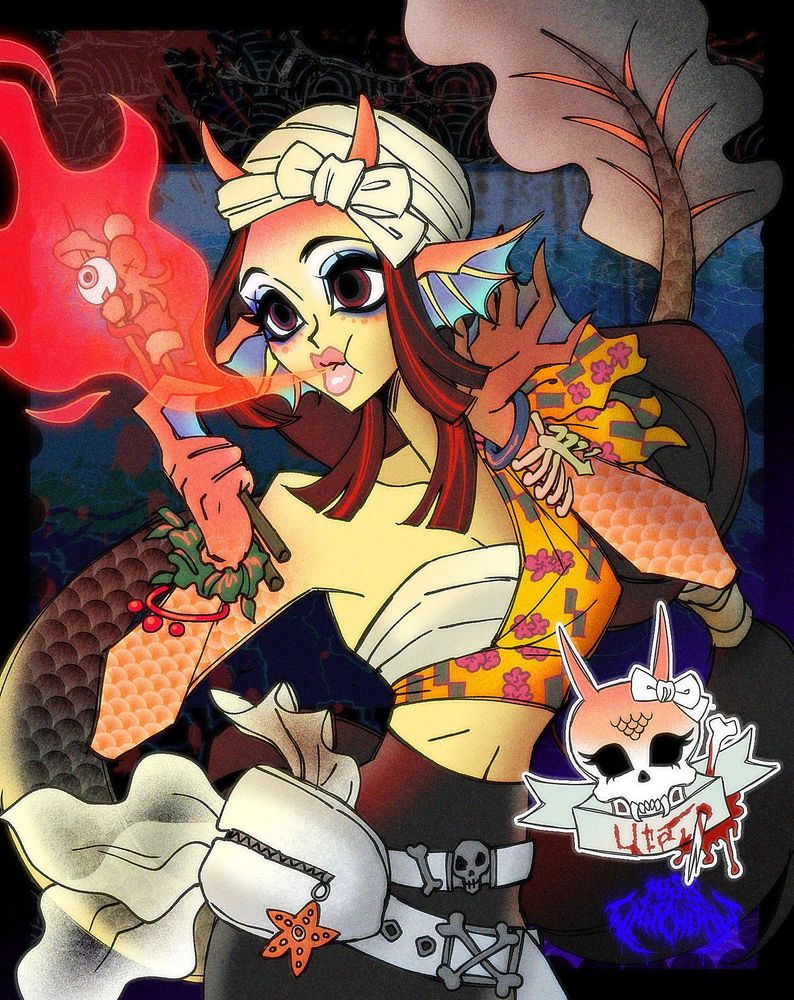 Uta as a fearsome Akugyo that ate men at sea 😈 sorry if the pose looked similar to freak du chic Jinafire but I luv it 💞