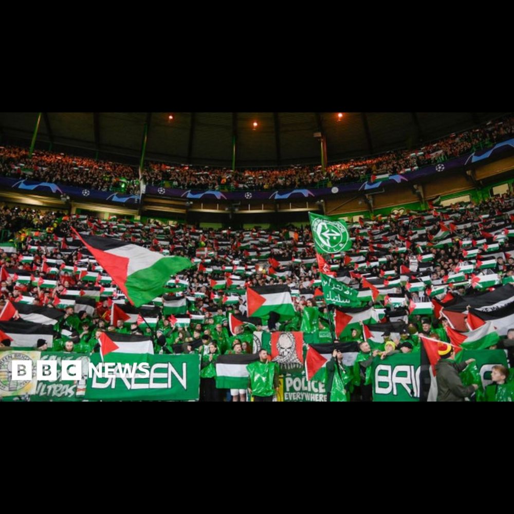 Celtic fans defy club appeal over Palestinian flag display