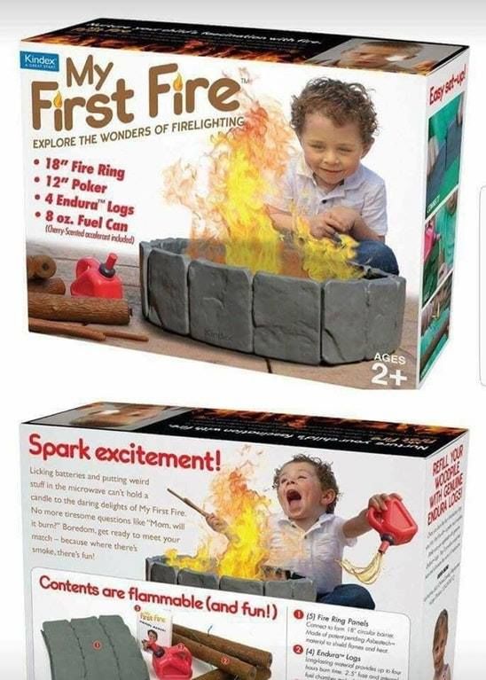A picture of a happy child playing with fire.