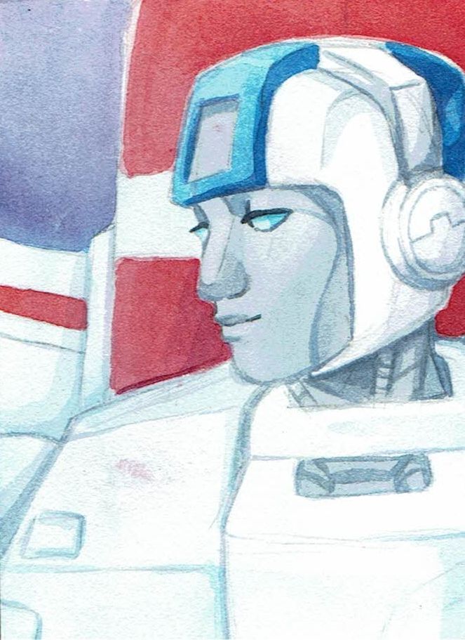 Watercolor portrait of skyfire / Jetfire 