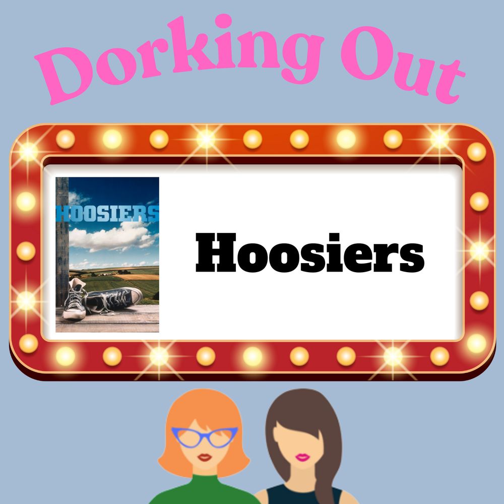 A movie marquee with the movie poster for HOOSIERS on it