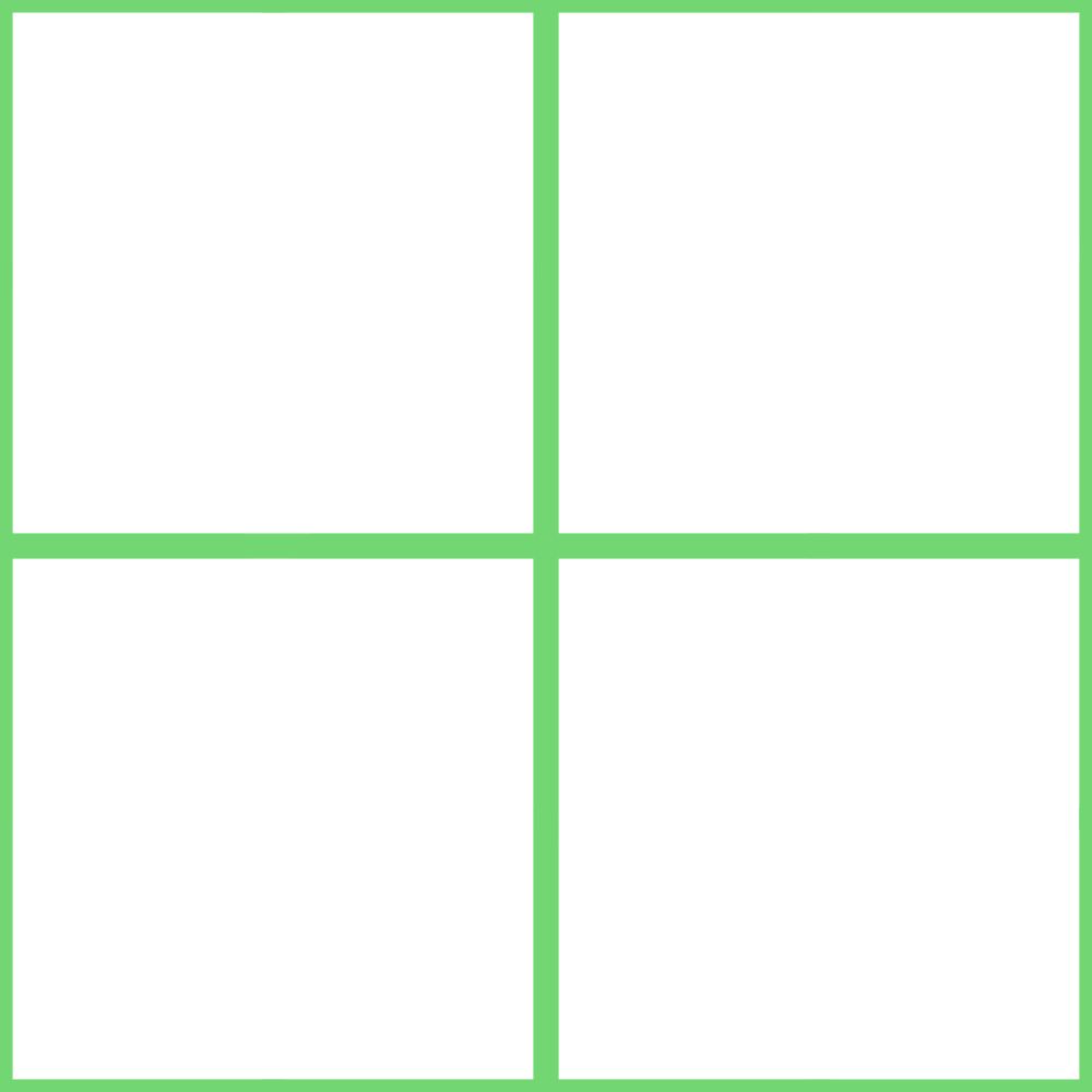 Transparency of a simple base grid - a box with four quadrants. The lines are all thin, but the board is half the width of the interior lines 