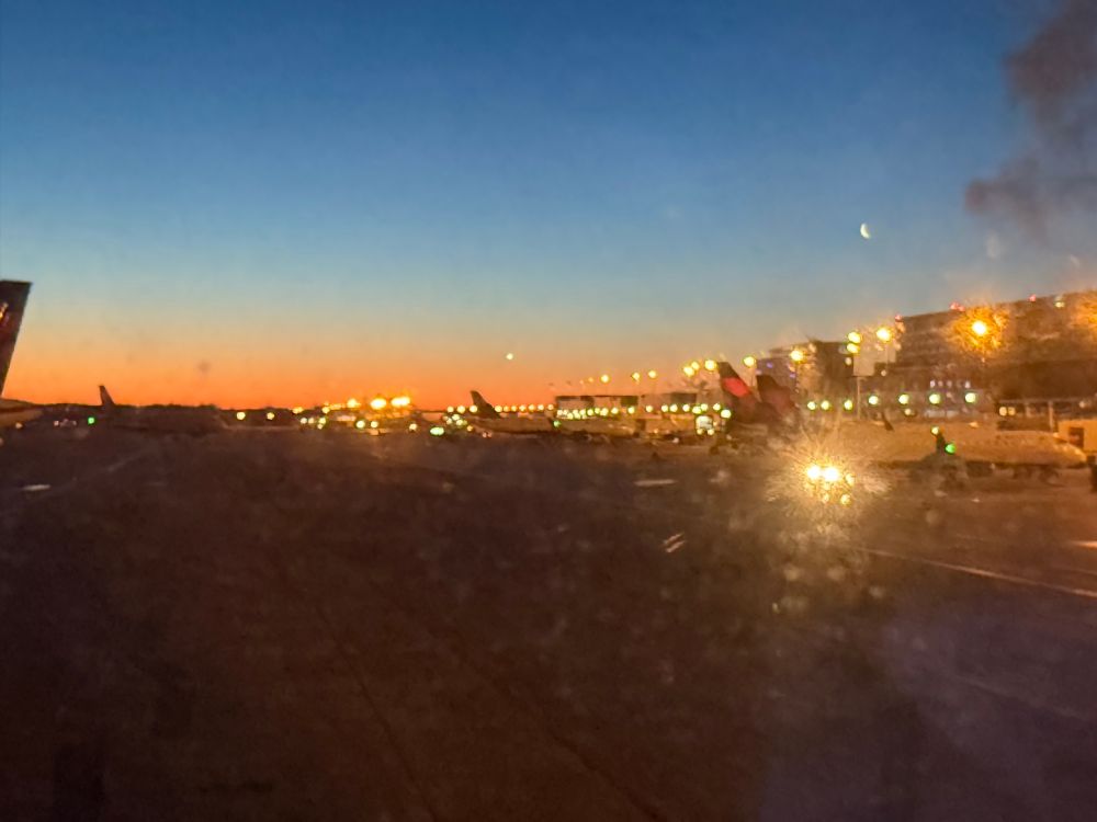 Early Sunrise over the MSP airport as a place completes pushback