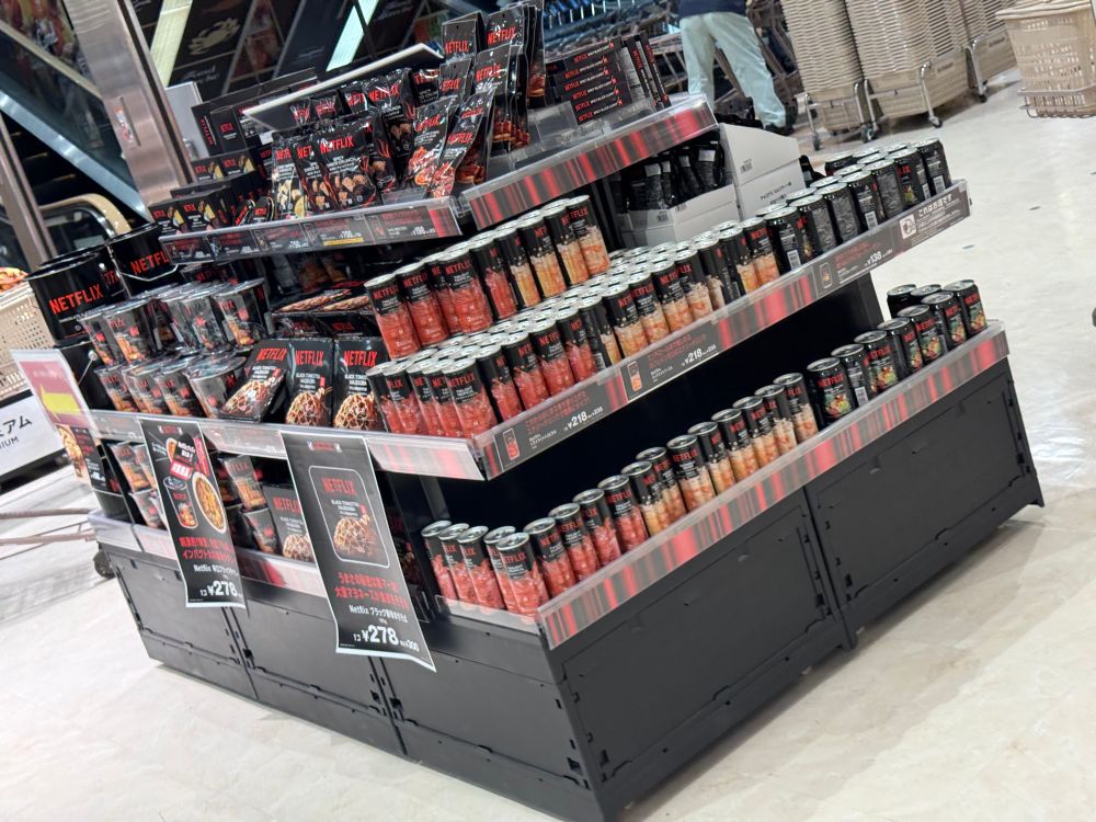 A stand selling all the array of Netflix food and drink