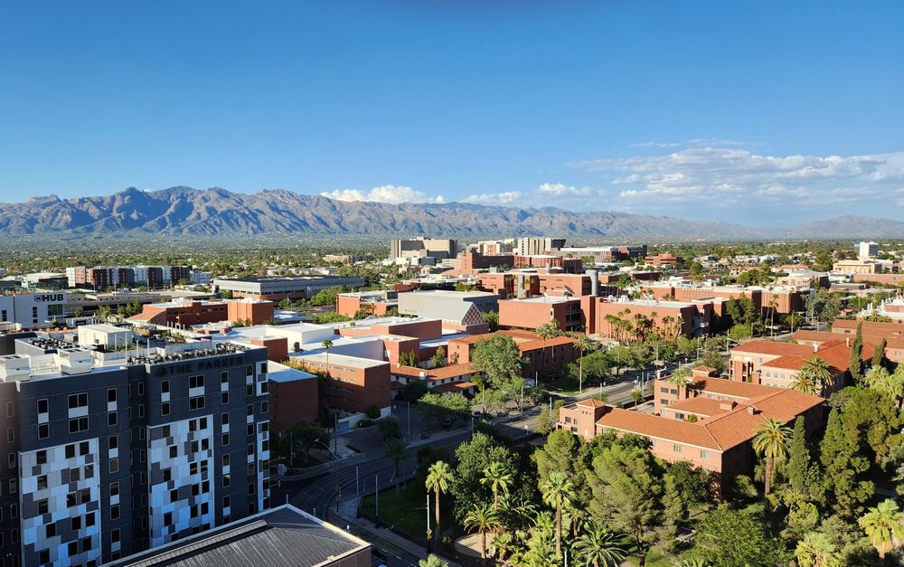 Desert view from high above a city