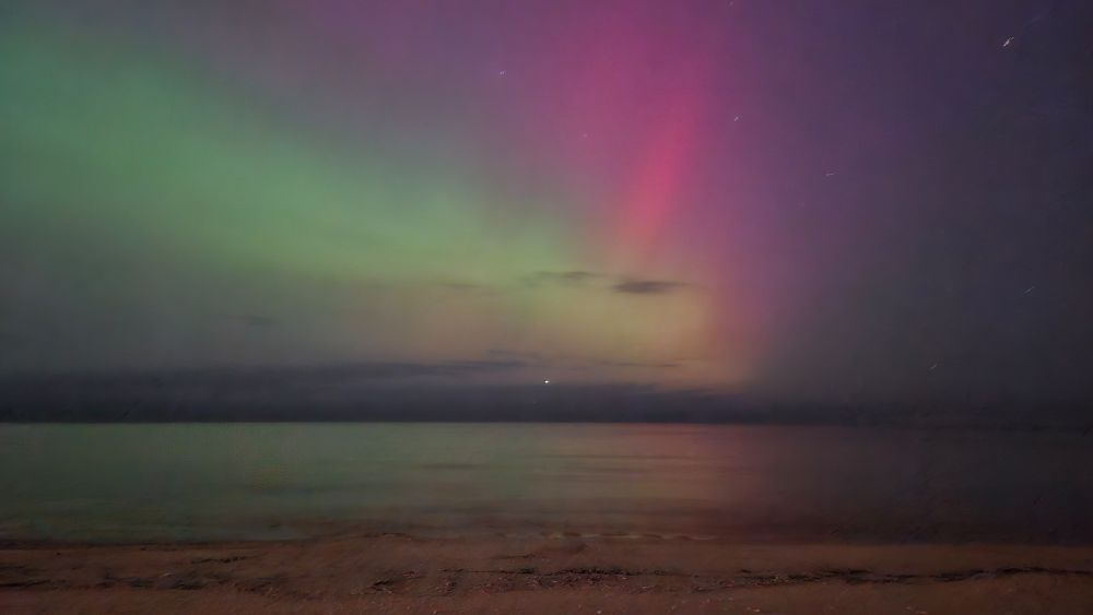 northern lights over a lake