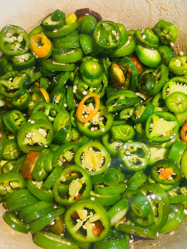 Boiling peppers
