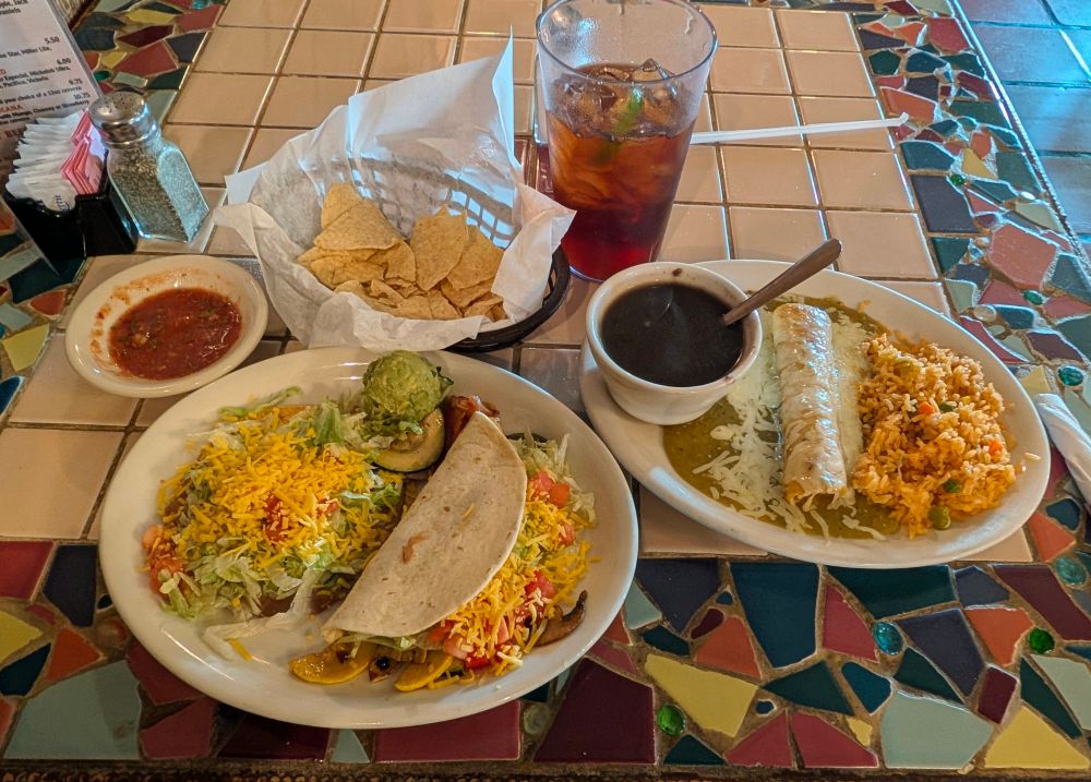 vegetarian combo at a Tex Mex restaurant 