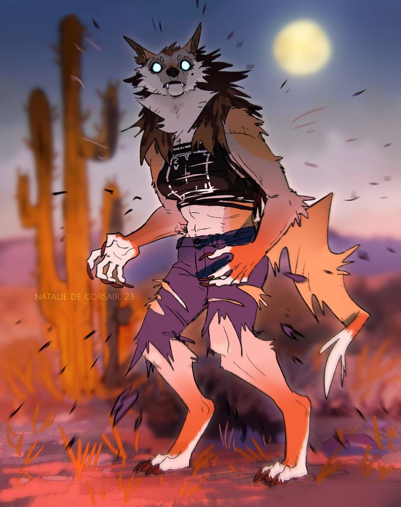 Natalie de Corsair: Sudden werewolf transformation — Bluesky