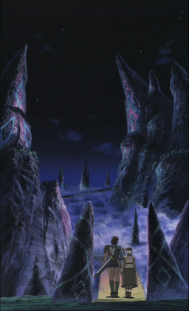 Bear and Tsukasa in Dun Loireag at Night