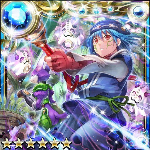 Guilty Dragon Card art for Halloween event featuring Elk and Mia summoning ghosts