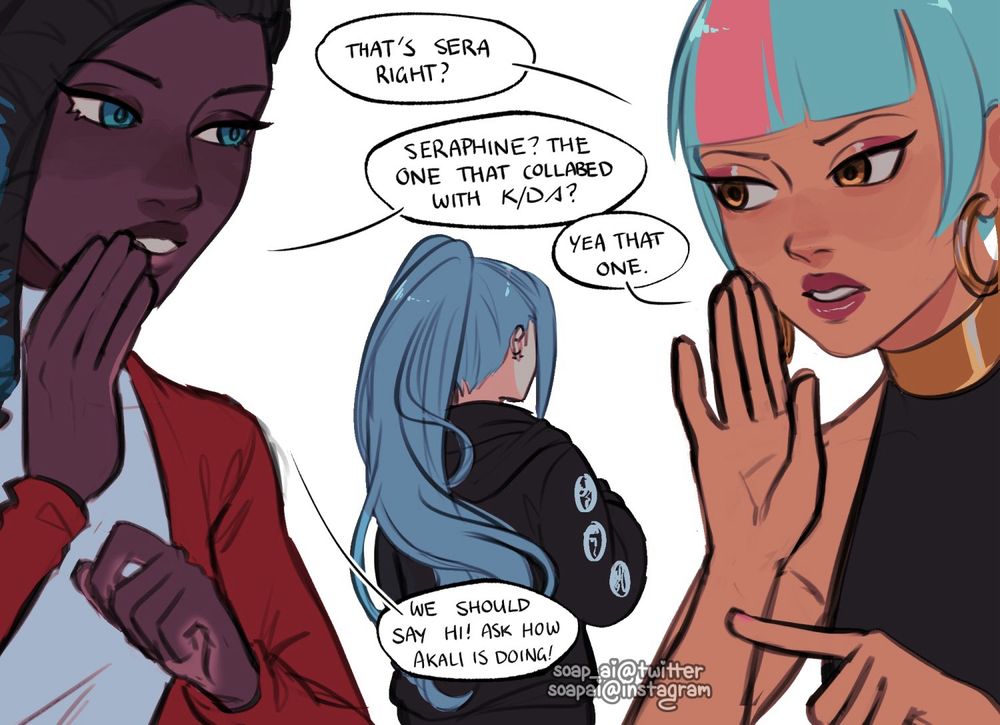 They spot someone who looks like KDA seraphine. 