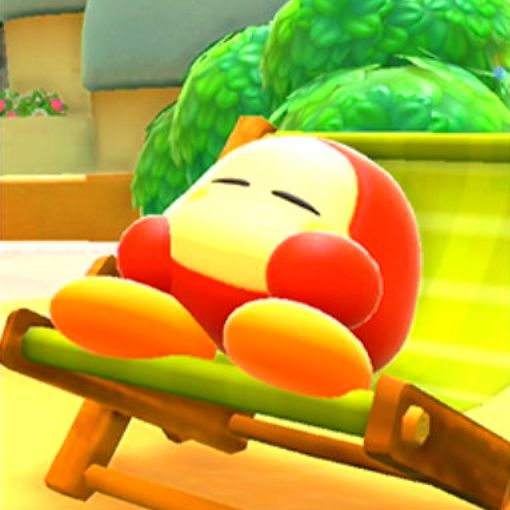 Waddle-Dee taking a nap in a chair