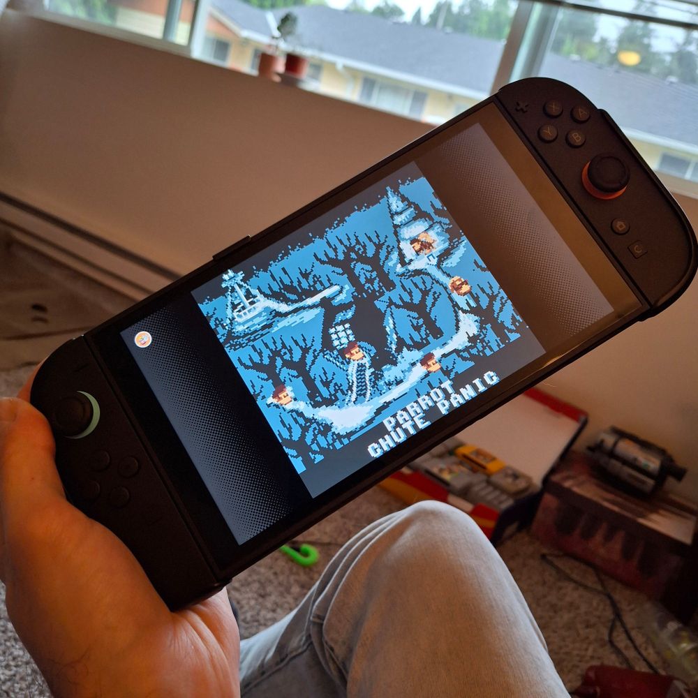 A Nintendo Switch 2 playing Donkey Kong Land 2 through the Gameboy Classics App