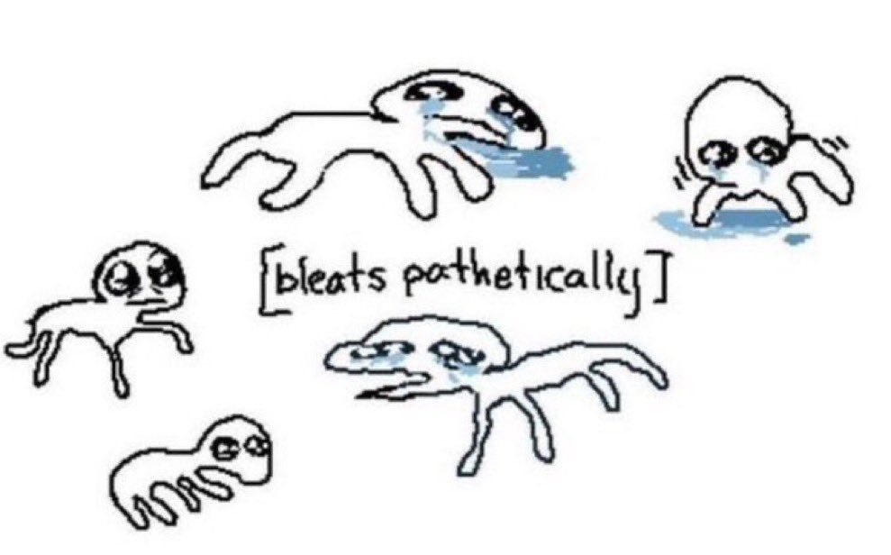 [bleats pathetically]
