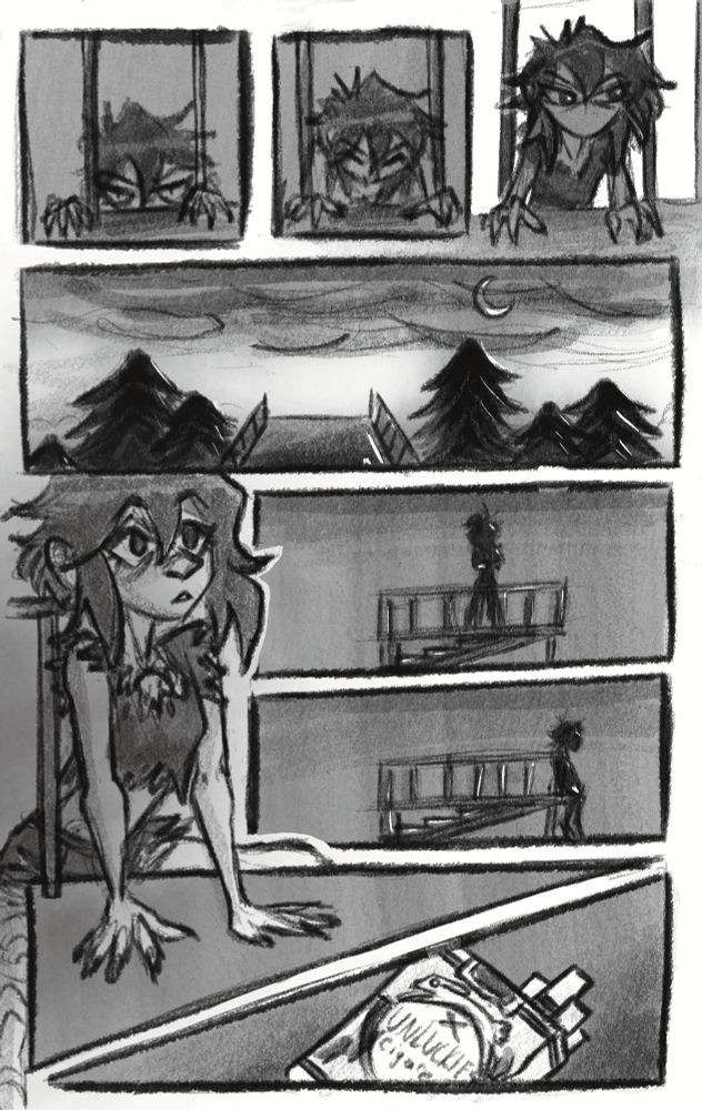 November climbs the fire escape and finds it's kind of nice up there. Pulls out her cigarettes (brand is Unluckies)