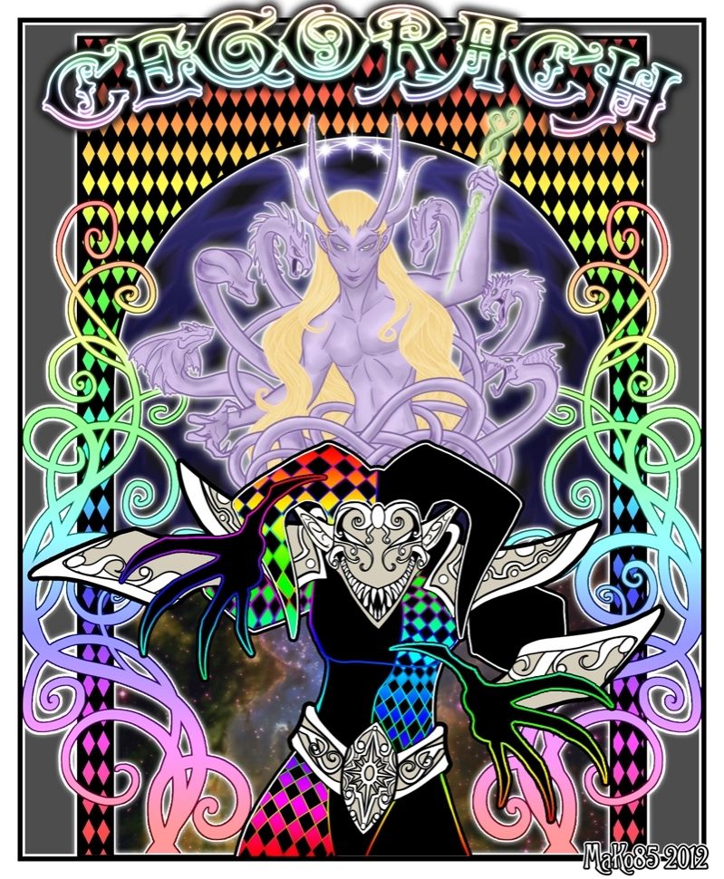 The Eldar God, Sheogorach, the mad trickers. Making his escape into the web way from Slaanesh, the chaos god of excess and hedonism.