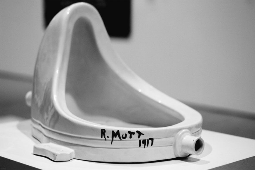 Fountain is a readymade sculpture by Marcel Duchamp in 1917, consisting of a porcelain urinal signed "R. Mutt"