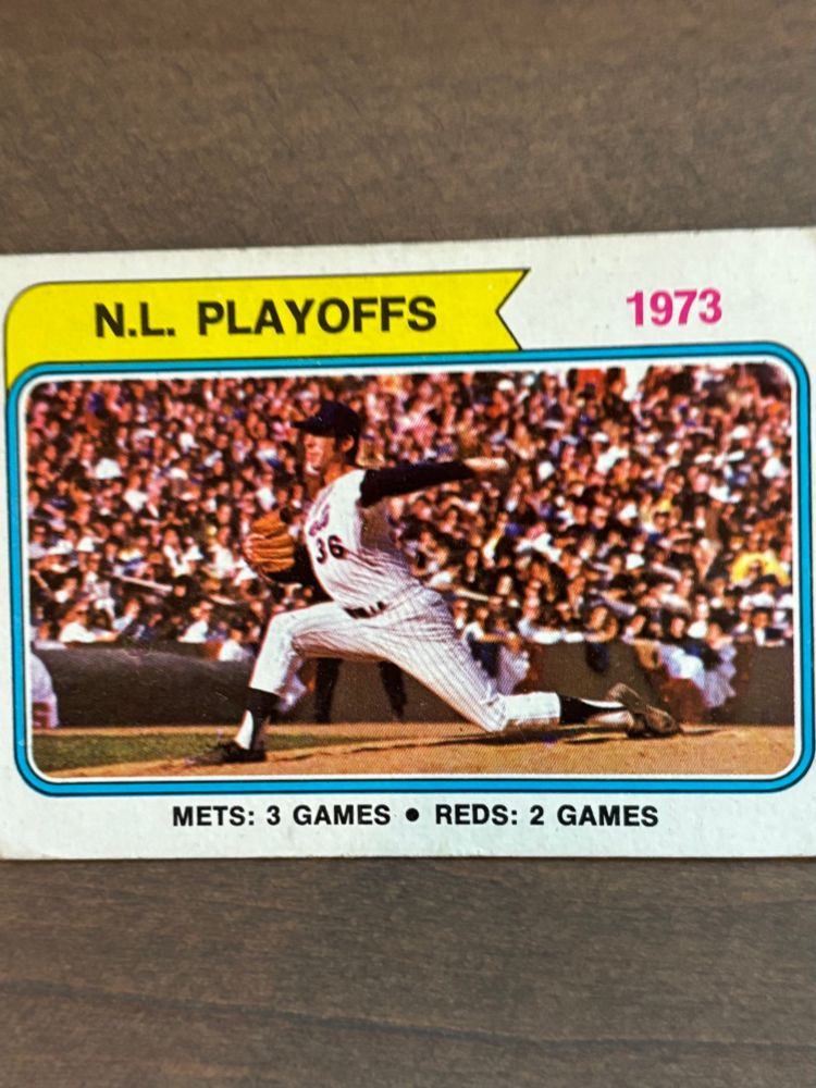 Jon Matlack delivering a pitch in front of a packed house during the 1973 NL Championship series. 