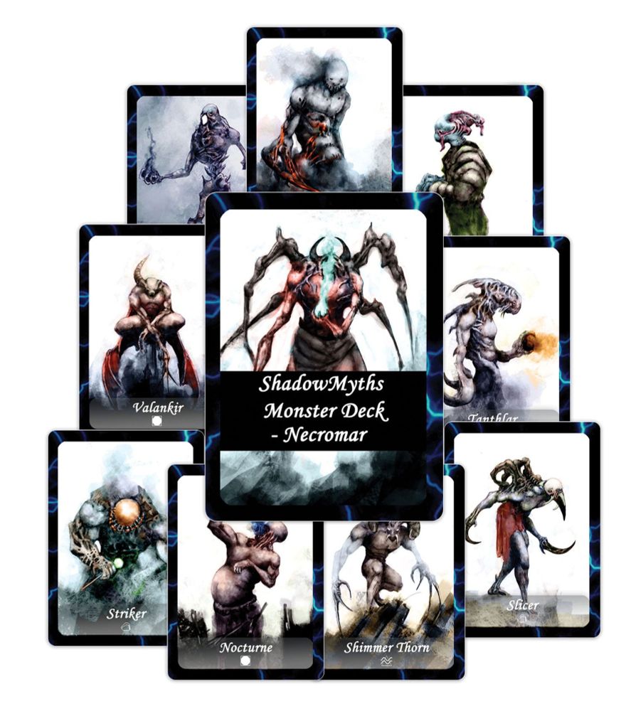 Necromar Deck of 35 Monster Cards with Downloadable PDF used in DnD an