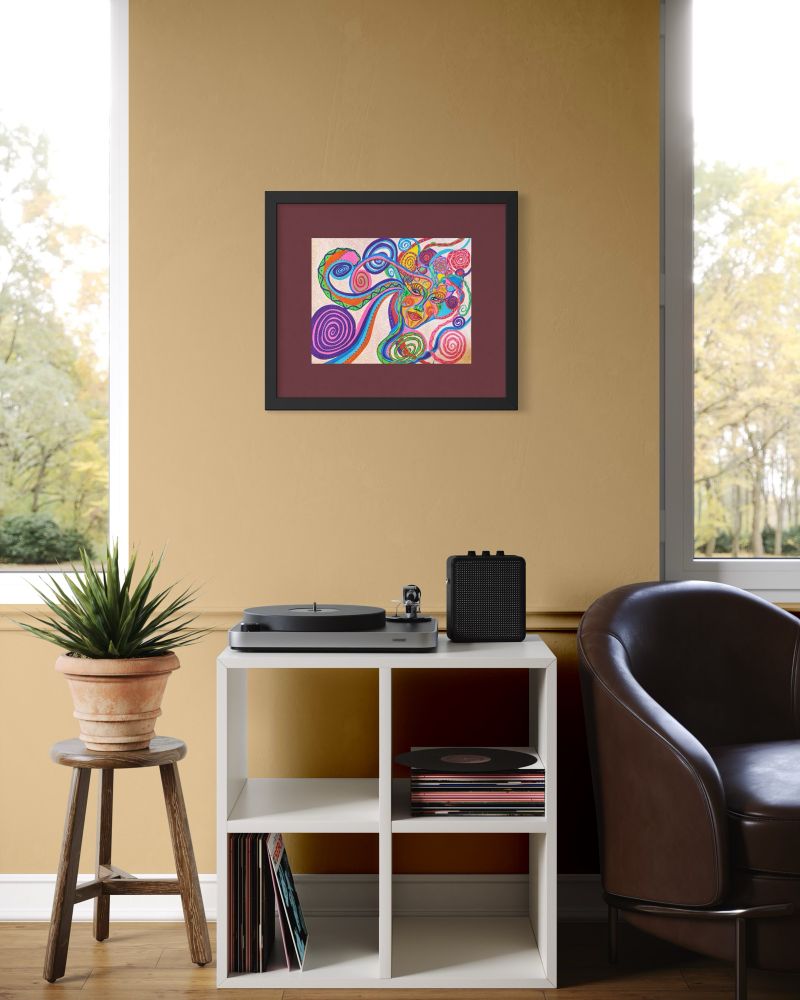 Psychedelic painting on wall. 