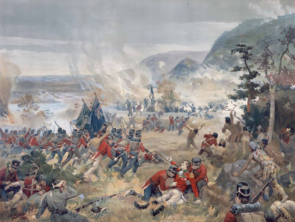 Image of the Battle of Queenston Heights, a decisive British (Canadian) victory against American invaders in the War of 1812